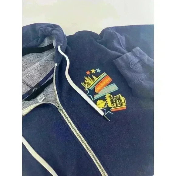 Universal Studios Florida Zippered Hoodie Women's Size 2X Blue Thumb Holes Hood - Picture 1 of 7